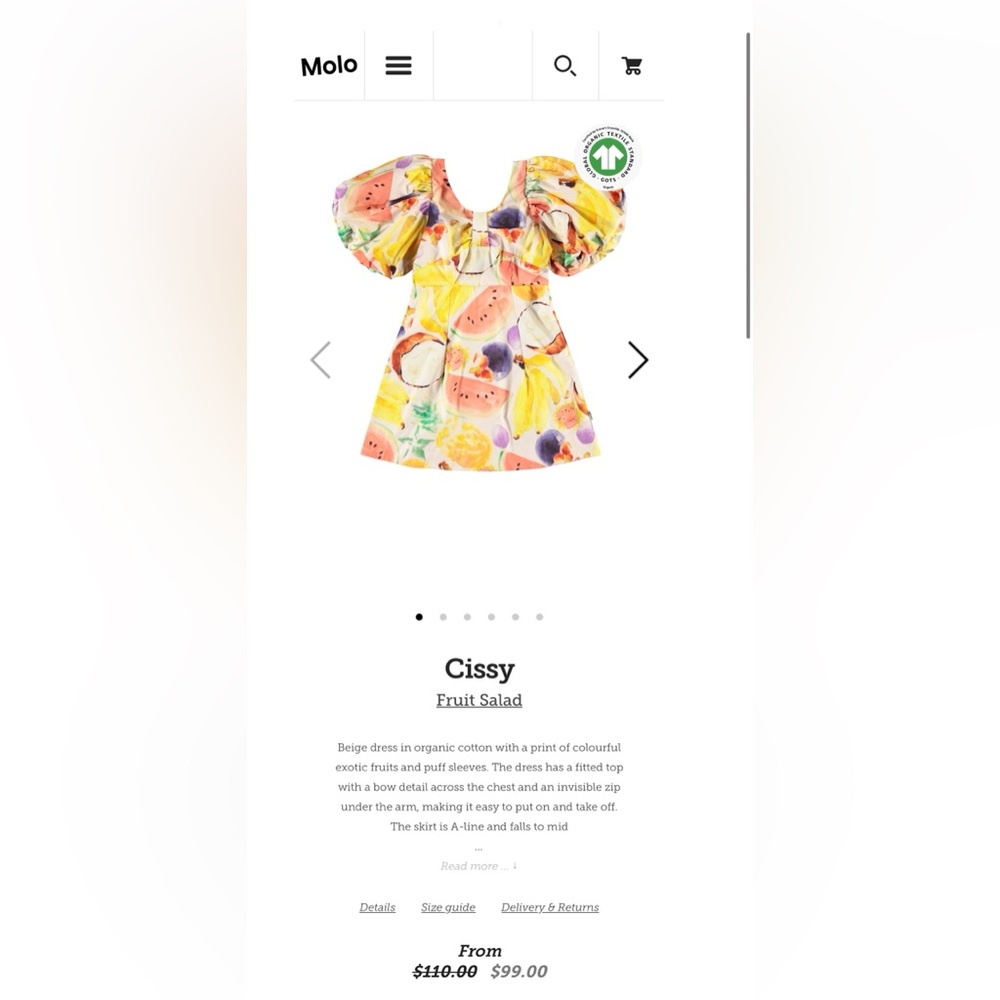 Molo Colorful Fruit Print Dress